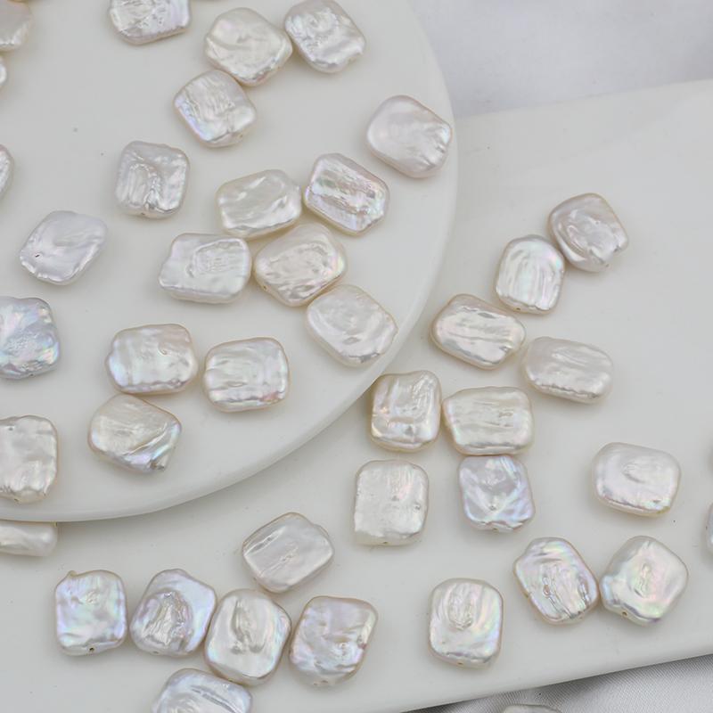 1 Piece Diy Necklace Bracelet Accessory 14X17Mm Natural Freshwater Pearl Rectangular Baroque Strand Beads For Jewelry Making