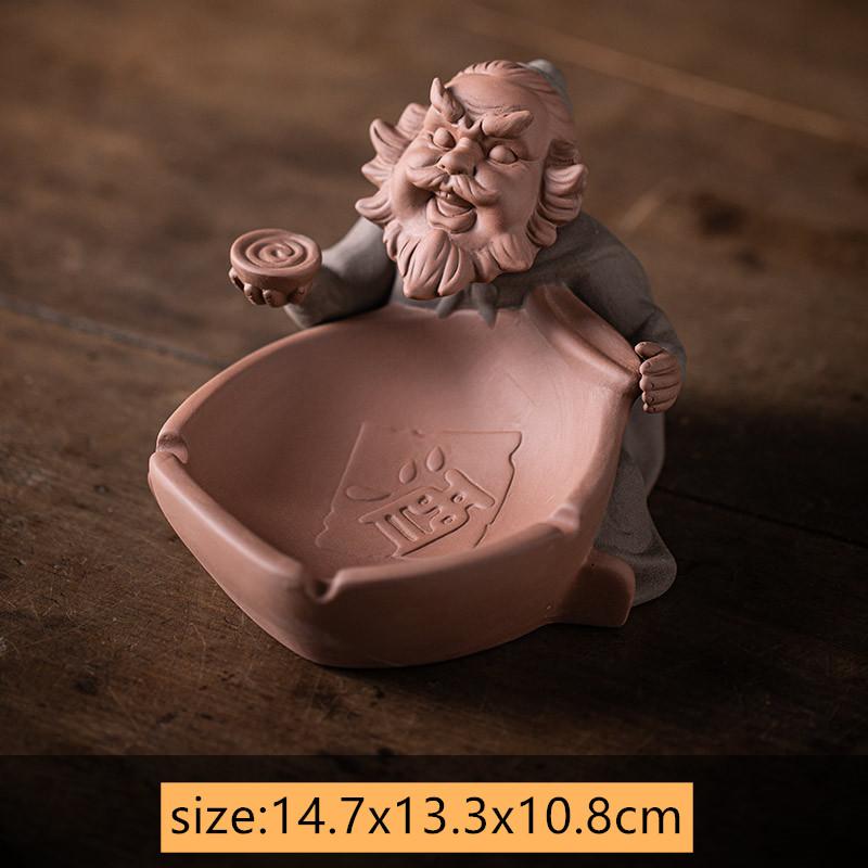 Chinese Purple Clay Tea Pet Creative Handmade Sculpture Crafts Figure Statue Ornaments Home Tea Set Decor Accessories Teaware