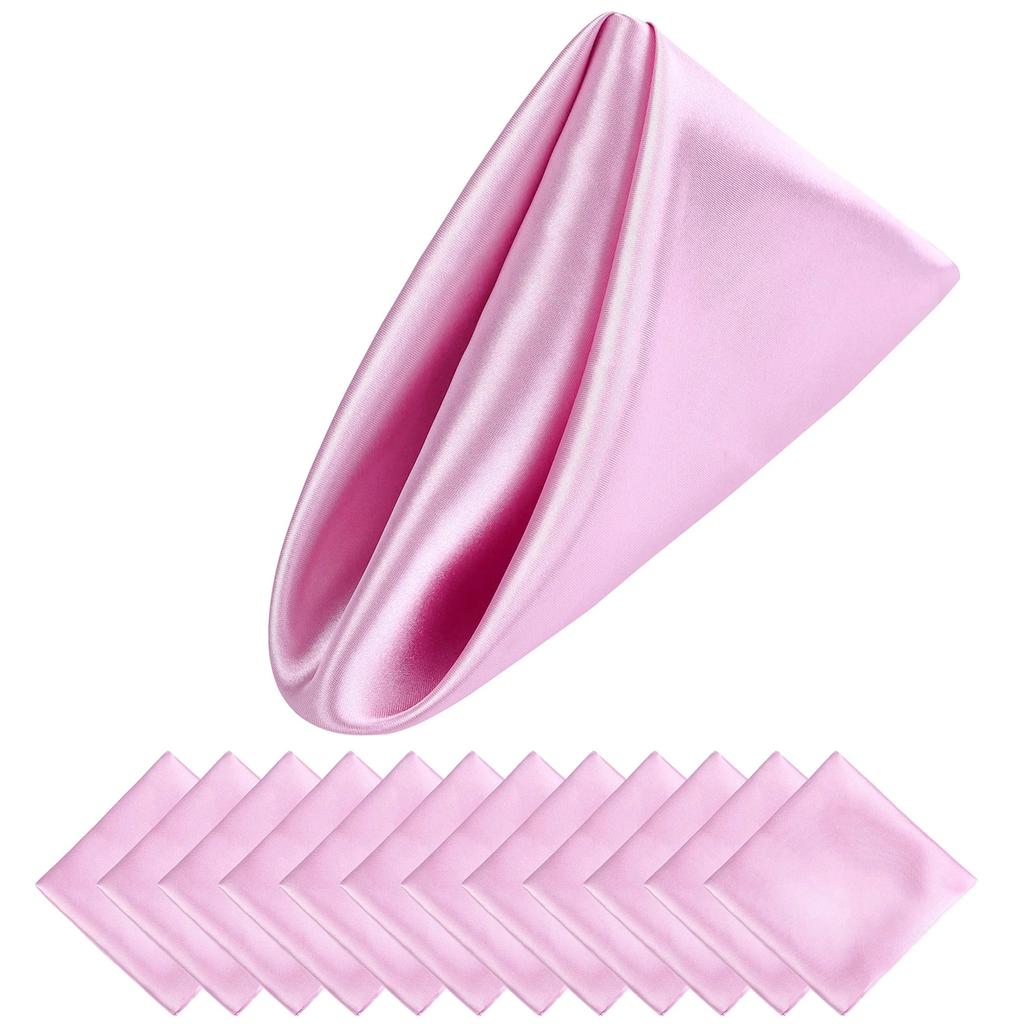 Sada 24 saténových ubrusů, luxusní jídelní ubrousky 12 x 12 palců pro restauraci s narozeninovou oslavou