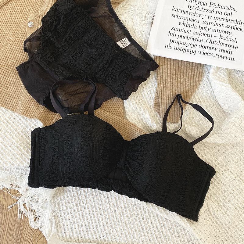 Damen Sommer Dünne Schulterträger Rutschfest Halbe Schale Kleine Brust Sammeln Anti-Hängend Unsichtbare Unterwäsche