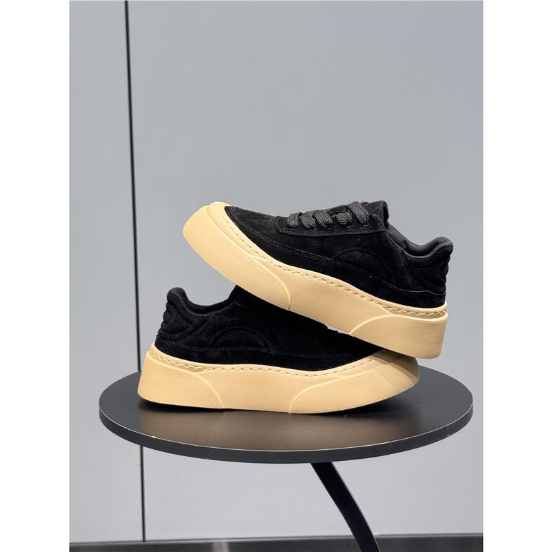 Board shoes new autumn leather casual shoes trendy and light platform shoes lace-up low-top shoes ms