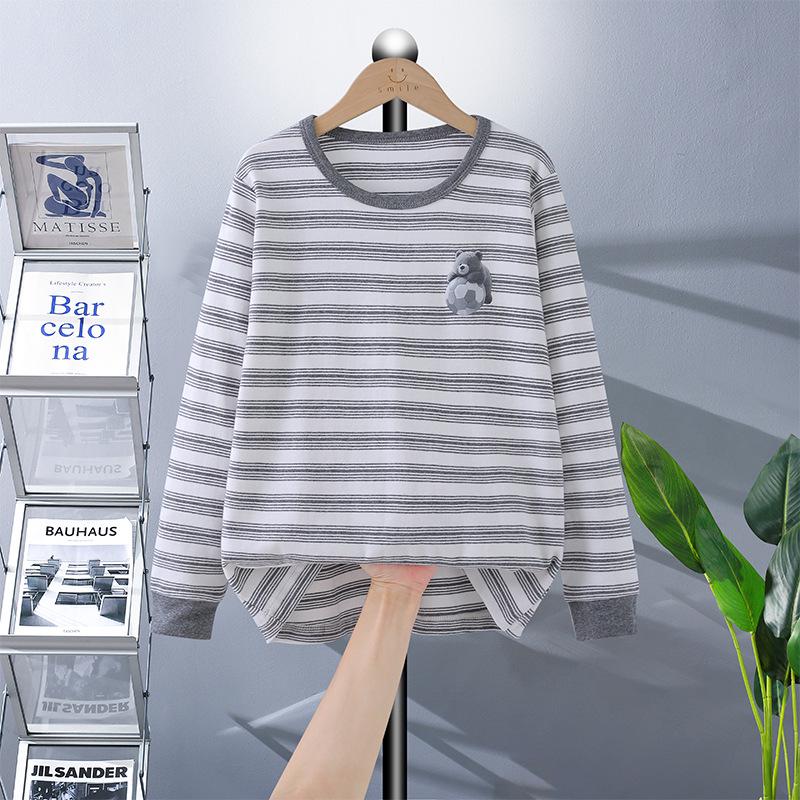Fat Child Pure Cotton Pajama Set: Boys & Girls Warm Underwear, Plus-Size Base Layer, Autumn/Winter Sweater and Pants