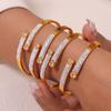 Titanium Steel Non-fading Open Spring Bracelet Fashionable Light Luxury Gypsy Star Diamond Bracelet Spot Supply
