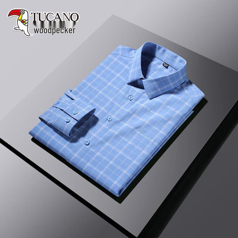 

TUCANO Men s Plaid Wrinkle-Resistant Long-Sleeve Shirt 2XL
