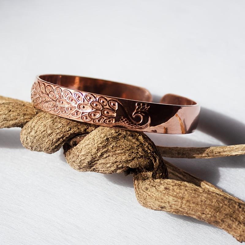 1Women's Pure Copper Bracelet, Cuff Bracelet Suitable for Daily Wear and Party Gifts, Pure Copper Without Coating