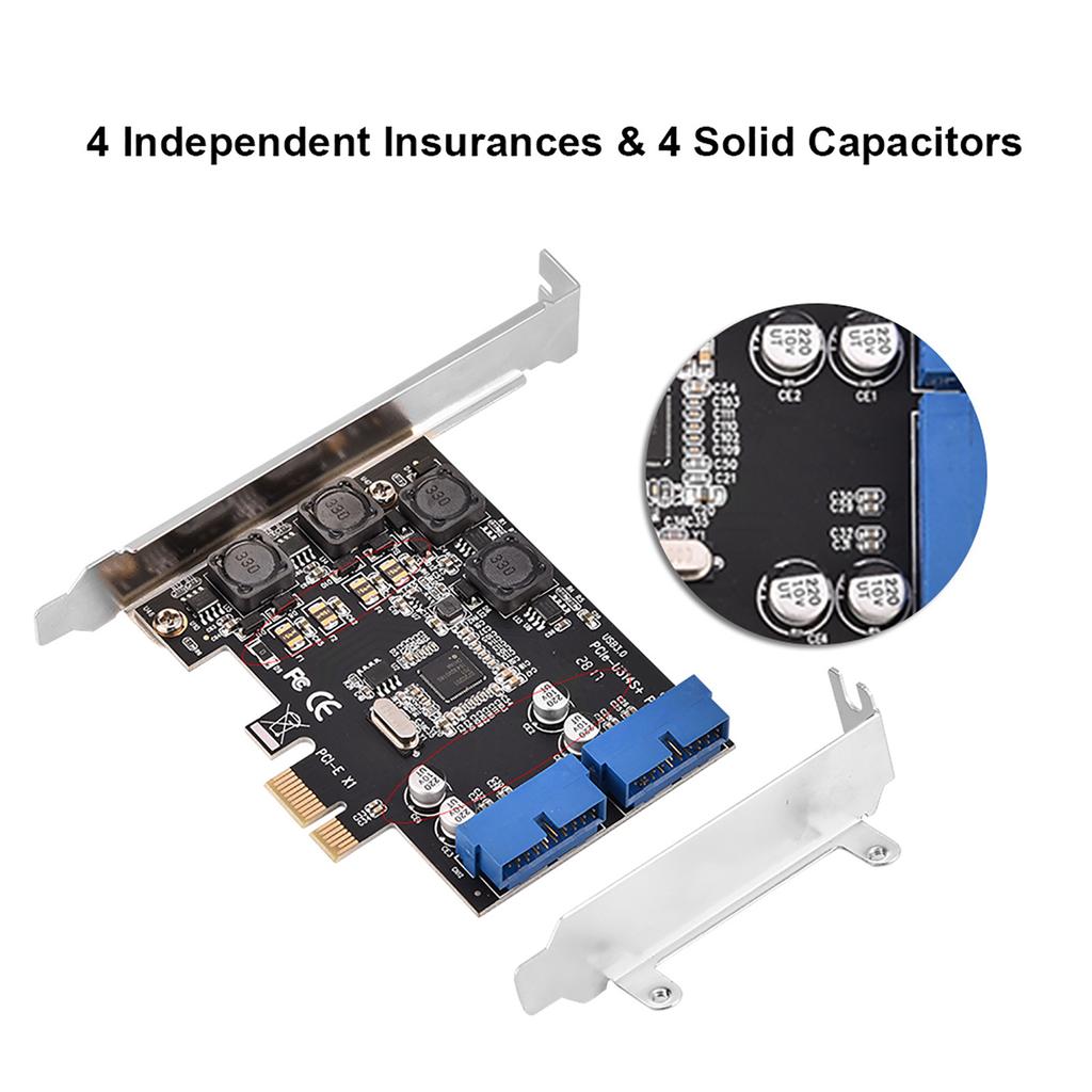 PCIE PCIExpress para Header Interno de 2 Portas 19P USB 3.0 Placa de Expansão com Perfil Baixo