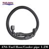 Universal AN6 AN8 AN10 Oil Fuel Hose KIT Nylon Braided Rubber Fuel Pipe+ with Two 90° Degree Fitting Hose End 6an Black 1.2M