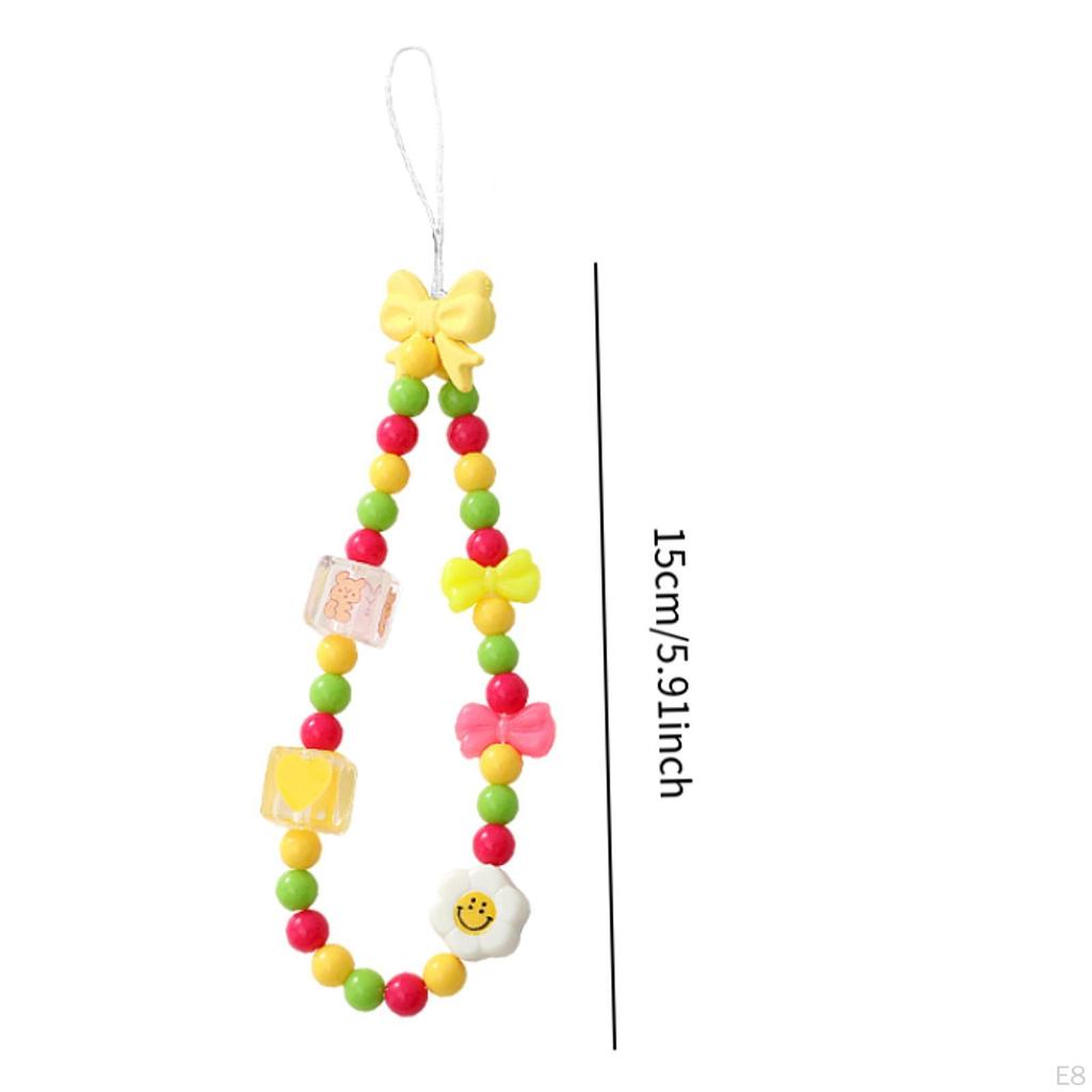 Beaded Phone Lanyard Cute Bracelet Keychain Bag Pendant Decoration Wrist Strap