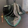 Retro Splicing Silk Small Square Scarf Women's 111 Mulberry Silk National Style Retro Printing Scarf High-end Versatile Silk Scarf