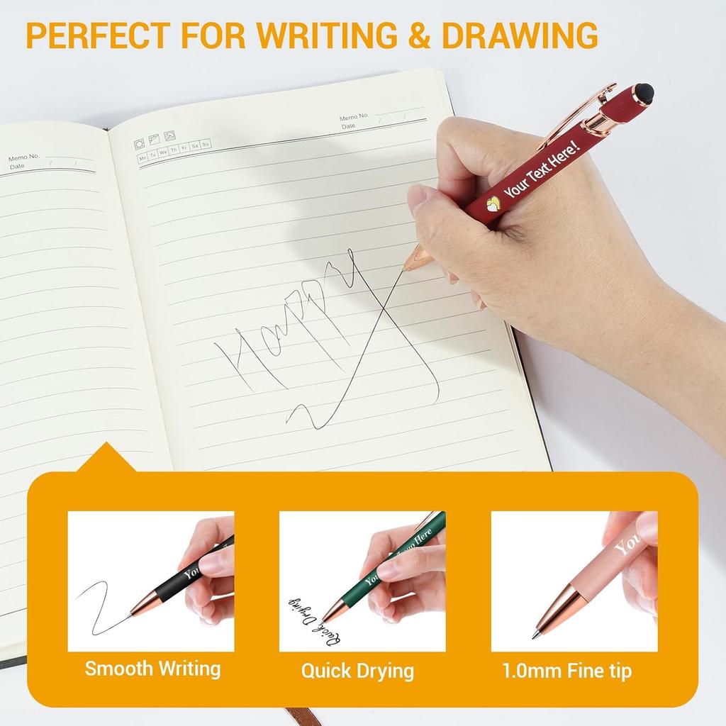 15 Pack pirational Pens - Motivational Ballpoint Pens Bulk with Quotes Stylus Tip Black Ink, Funny Pens for Coworkers School Office Supplies, Black