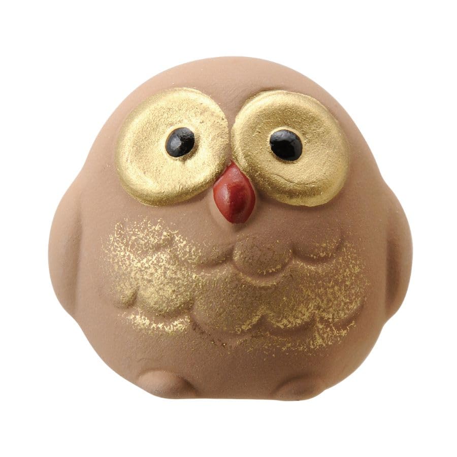 Seto Pottery Lucky Charm Owl of Owl Fortune Slip Figurine Set Made in Japan Co. (Brown) (Set 24) ST-SE-003