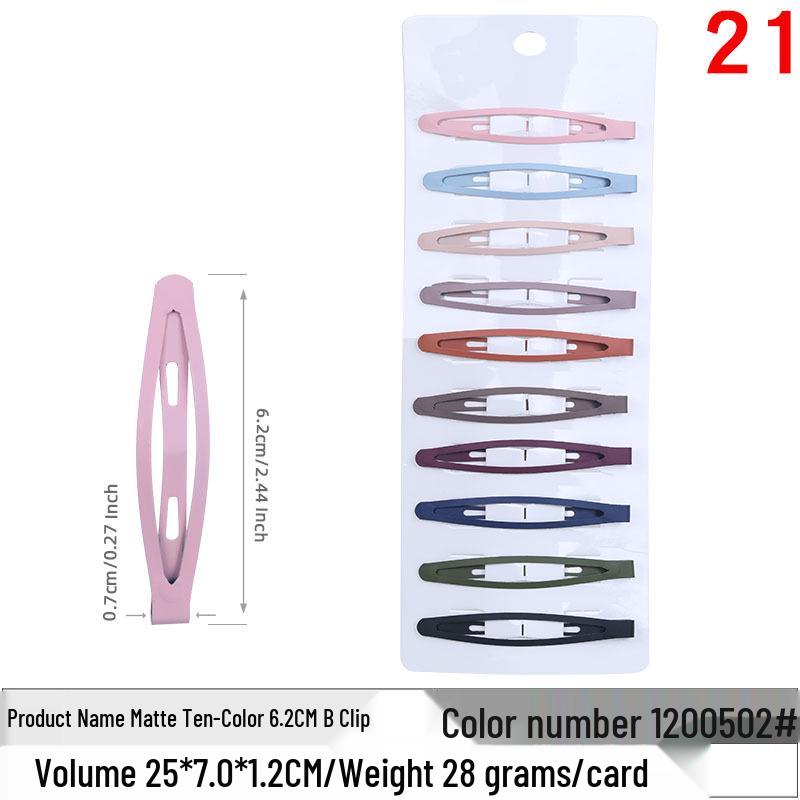 

Korean Style BB Clip Set: 10 Colorful 6cm Hair Clips - Christmas Hair Accessories with Free Shipping