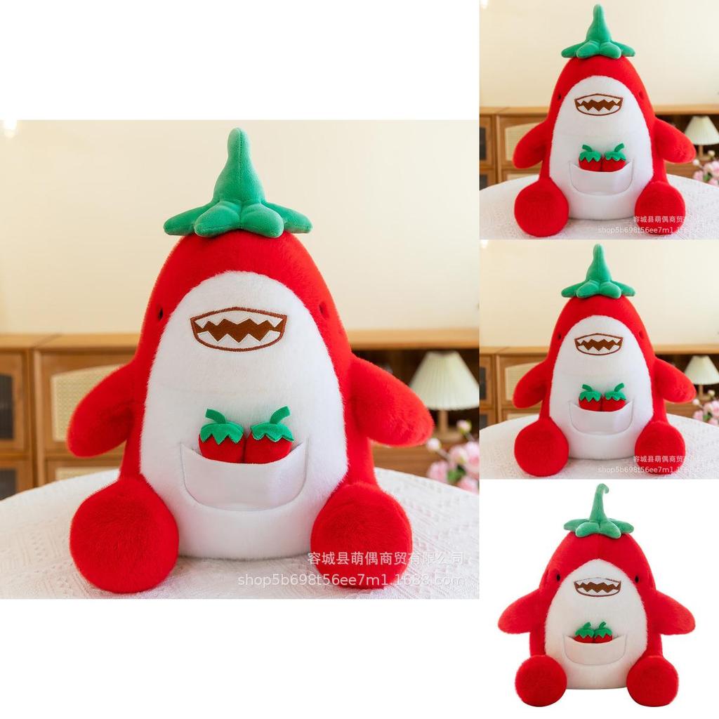 Creative Chili Shark Plush Toy Soft Stuffed Animal Pillow For Kids Adorable Home Decor