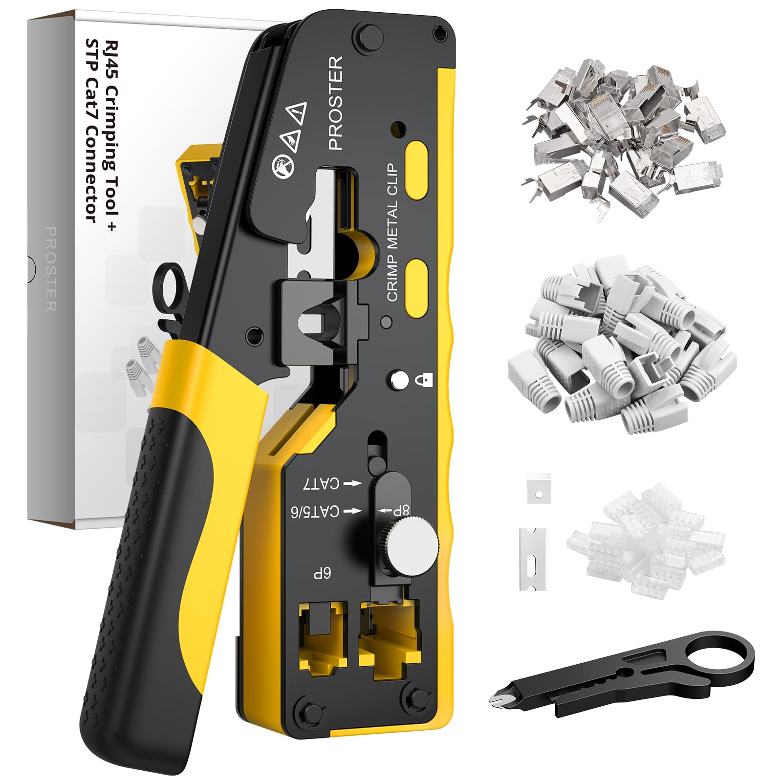 

Proster Обтискання RJ45 Обтискання LAN-роз ємів Сумісний з CAT7 Заміна Інструкція японською мовою Сумісний з обтисканням телефонного LAN-кабелю