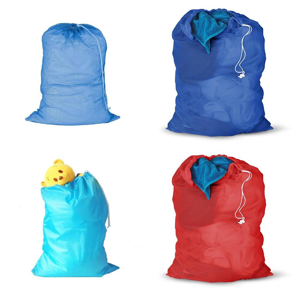 Strapazierfähiger Robinblauer Nylon-Wäschesack mit Kordelzugverschluss Rechteckige Form