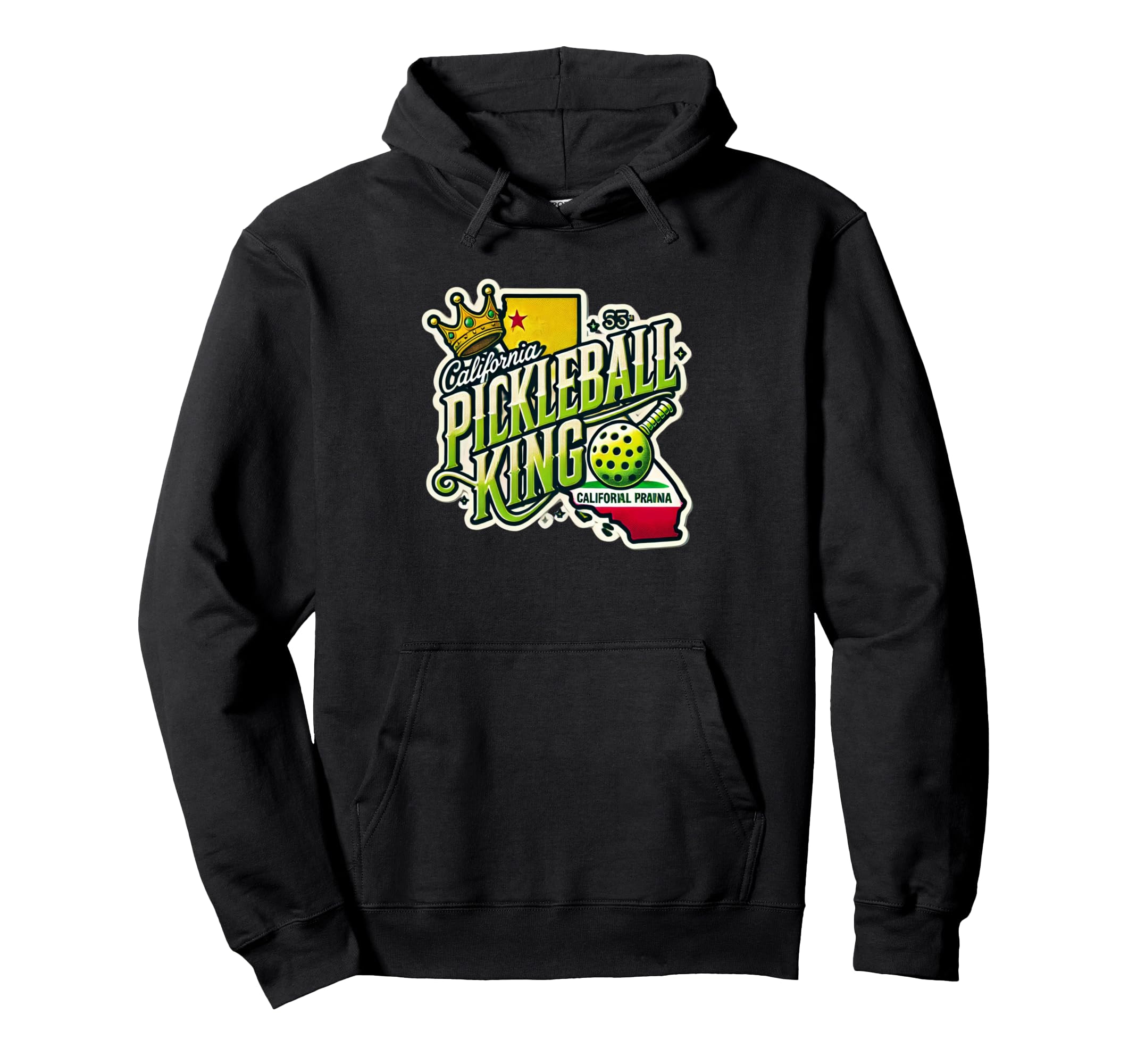 California Pickleball King Pacific Coast Pride Design Hoodie - чёрный