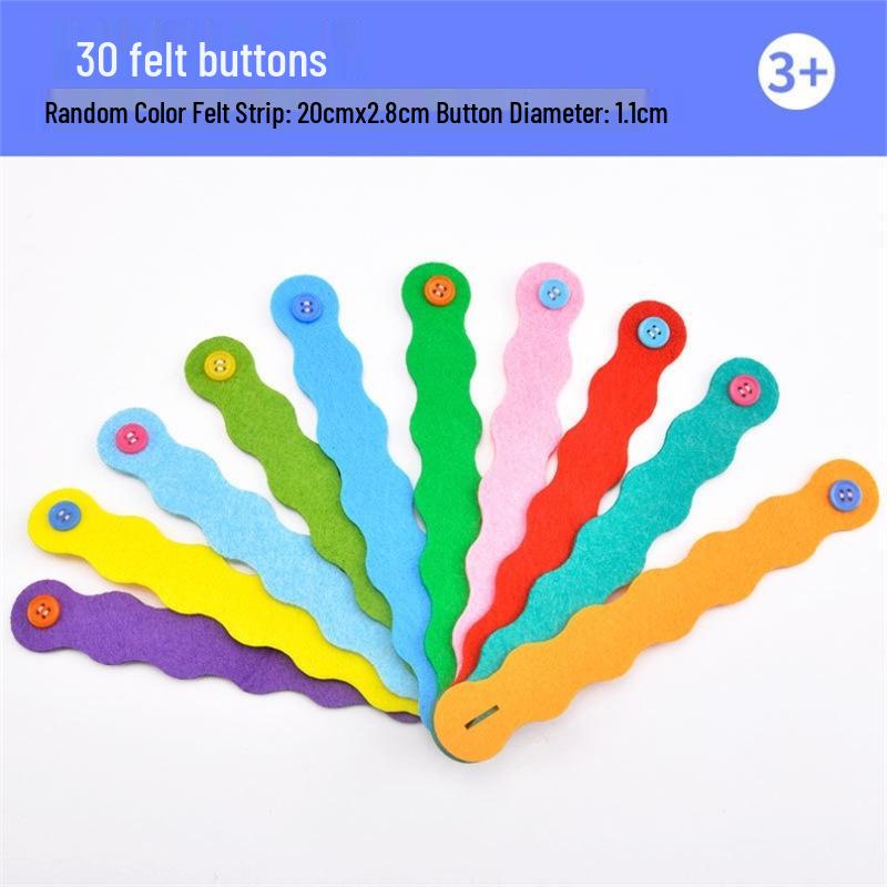 Montessori Felt Button Bracelet for Early Childhood Development - Ideal for 3-Year-Olds in Kindergarten Classrooms.