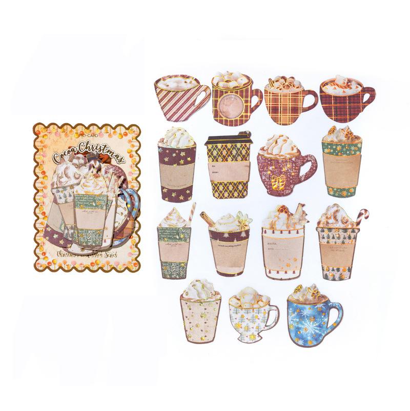 Christmas Gift Mixed Label Tag Sticker Pack Diy Handmade Material Handbook Writing Paper Decorative Sticker Notes Scrapbook