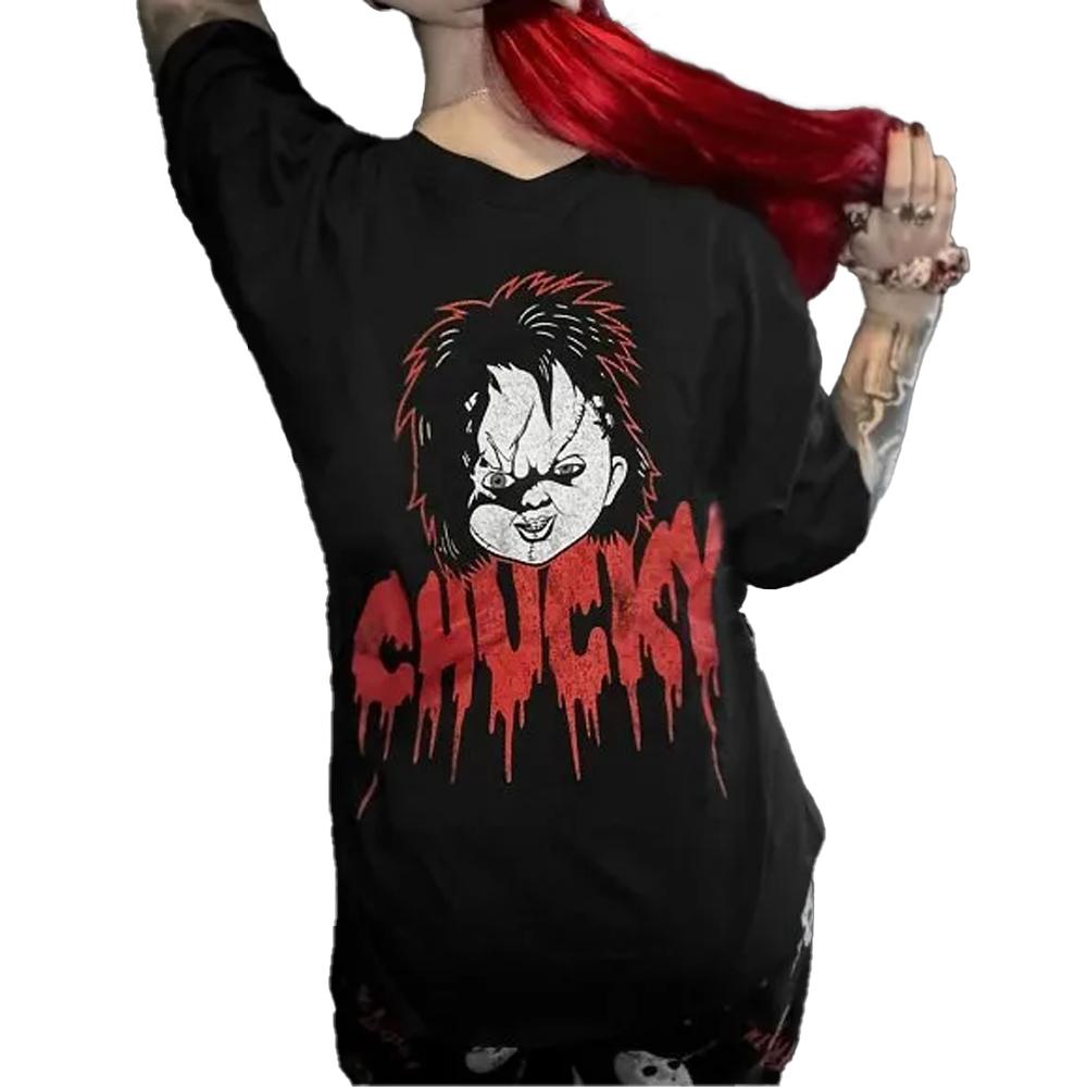 Childs Play Unisex Adult Chucky Dripping Logo Back Print T-Shirt