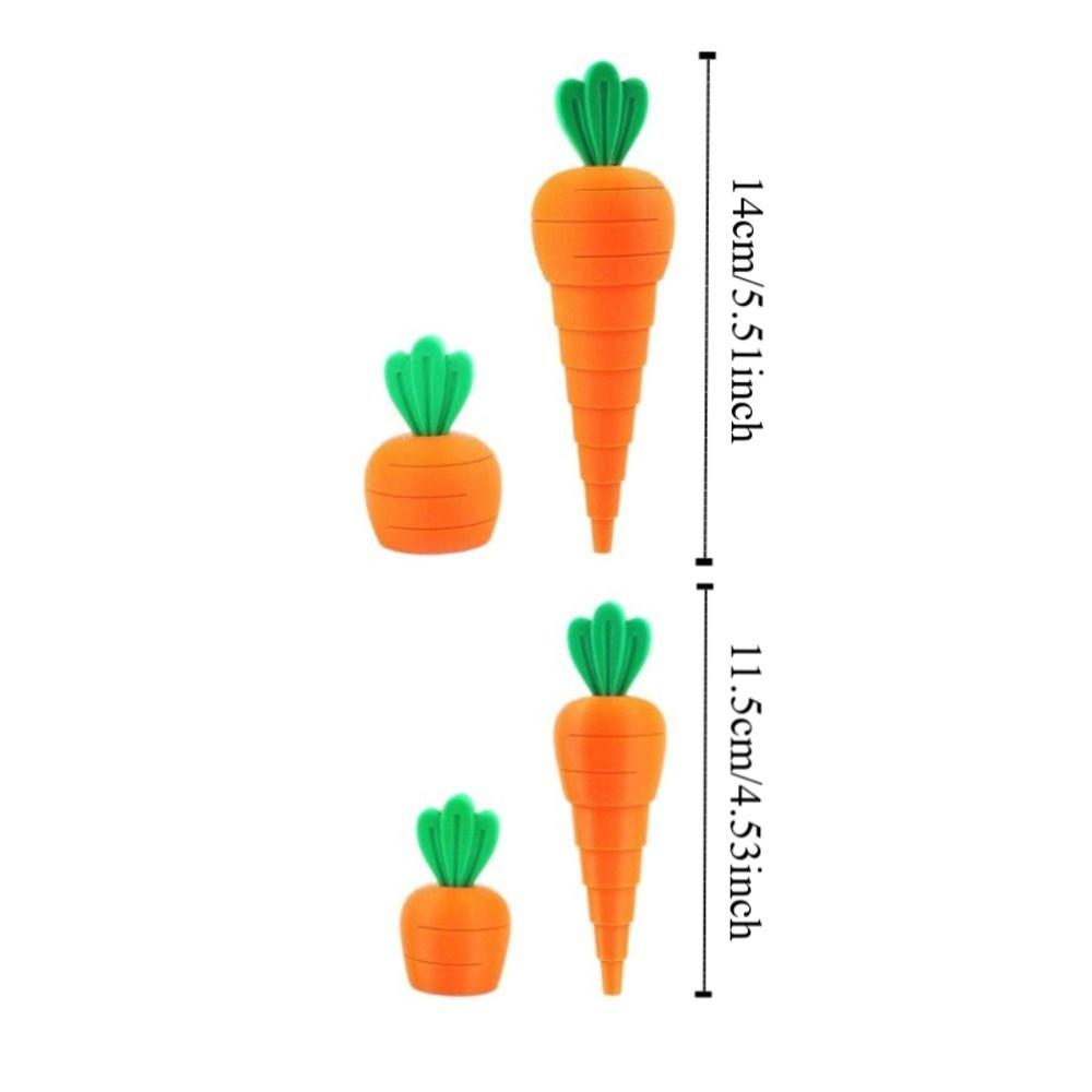 Colorful 3D Printed Scalable Carrot Simulation Plants Fidget Easter Stretchable Ornament Expandable Easter Desktop Decorations