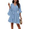 Women's Vintage V-Neck Half Sleeve Tunic Casual Dresses