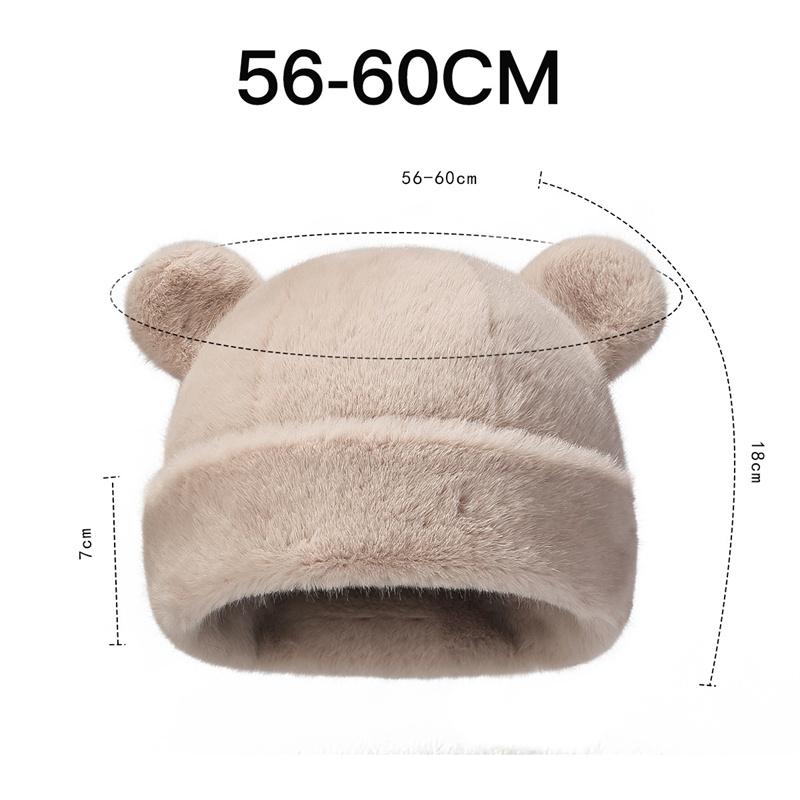 Winter Bear Ear Cap Warm Fisherman Cap Women Outdoor Basin Cap