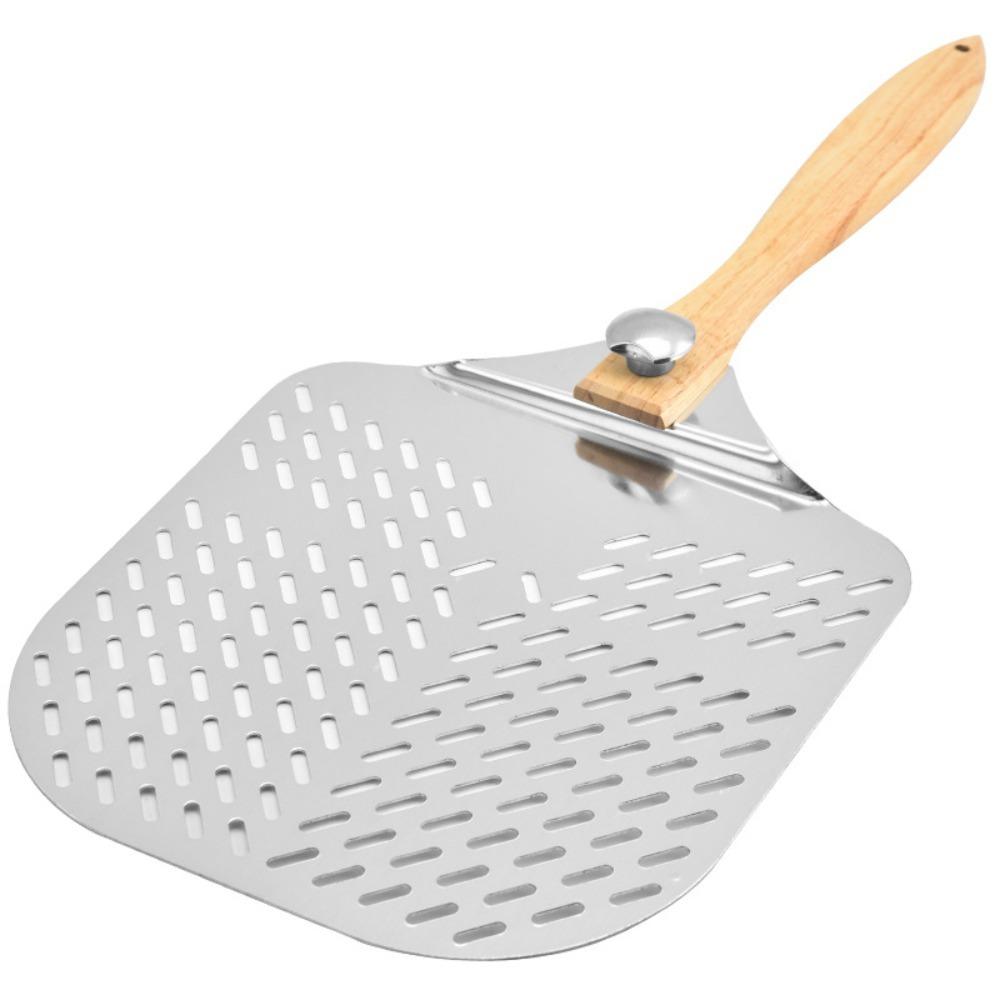 Aluminum Pizza Transfer Shovel Hollow Design Cake Transfer Shovel Perforated Pizza Spatula Tart Style A