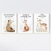 Woodland Nursery Wall Art Poster Bear Fox Forest Prints Neutral Baby Room Decor Watercolor Woodland Animal Print Canvas Painting