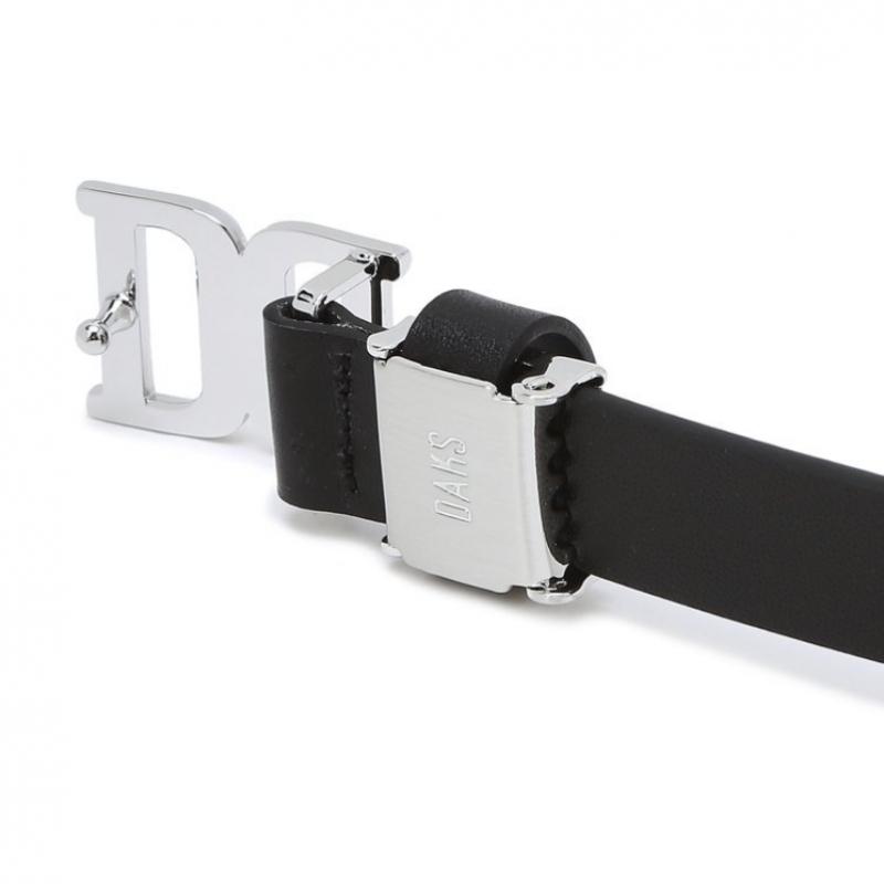 DakS Black Dd Silver Buckle Leather Women S Belt