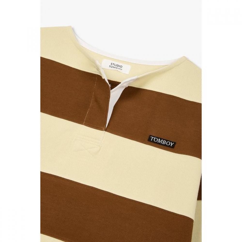 Studio Tomboy Rugby Stripe Henry Neck Sweatshirt 9105322102 