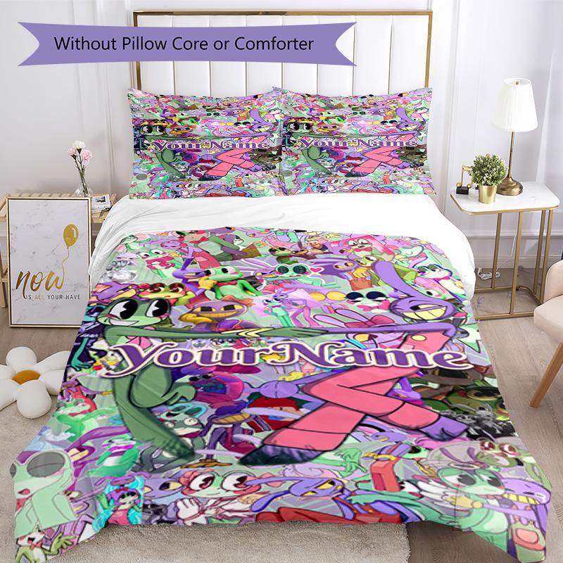 Digital Circus Customize Your Name Bedding Set Breathable Duvet Cover with Pillowcases Home Decoration Birthday Gift