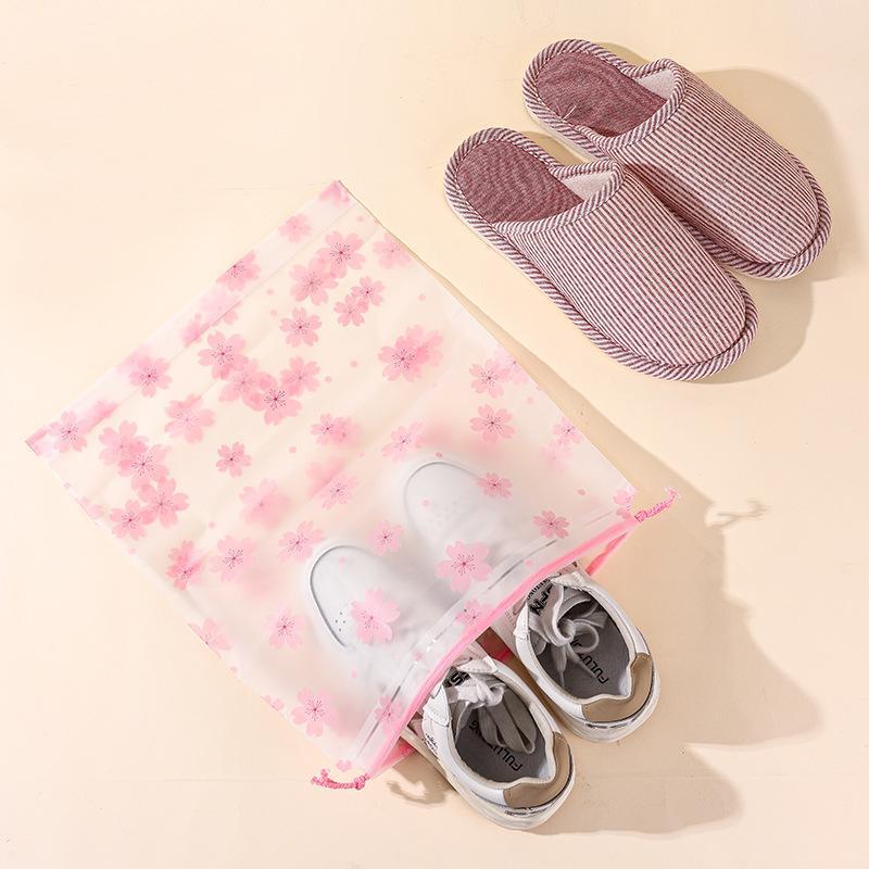 10Pcs Waterproof Drawstring Shoe Storage Bags With Cute Cartoon Prints Perfect For Travel Packing And Home Use