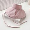 Plaid Print Large Brim Sun Hat Breathable Summer Fisherman Cap Portable Wide Brim Sunhat  Travel