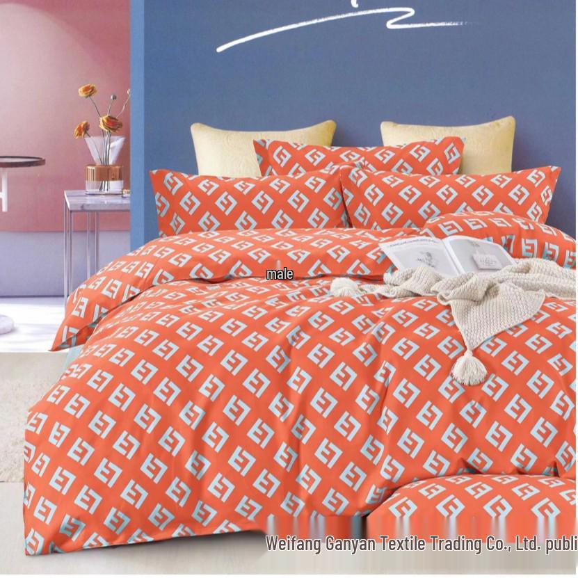 Soft and Skin-friendly Single Print Duvet Cover & Brushed Bed Sheet - 1.5 Meter