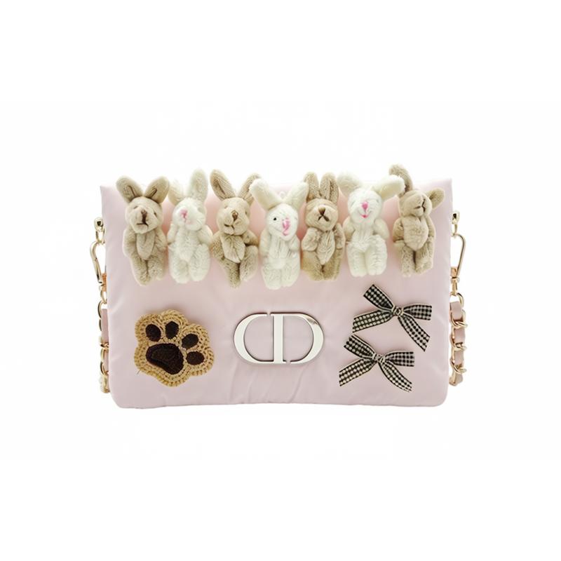 

DIOR Bag [Customized Cosmetic Bag] Nifu Bunny Niche Cute Versatile Atmosphere Star Girl Sweet Handmade Stitching Portable Canvas Crossbody Shoulder білий