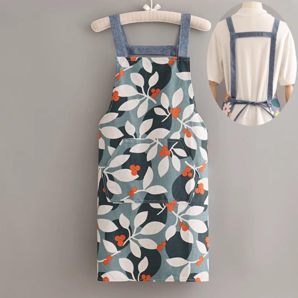 Stain Resistant Kitchen Apron Thin Cooking Apron Creative Canvas Apron Cooking