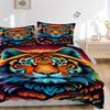 3pcs Tiger Print Bedding Set - 1 Duvet Cover + 2 Pillowcases(Core Not Included), Machine Washable Polyester Yy251216151