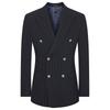 Baoxiniao Men's Navy Striped Double-Breasted Suit Jacket
