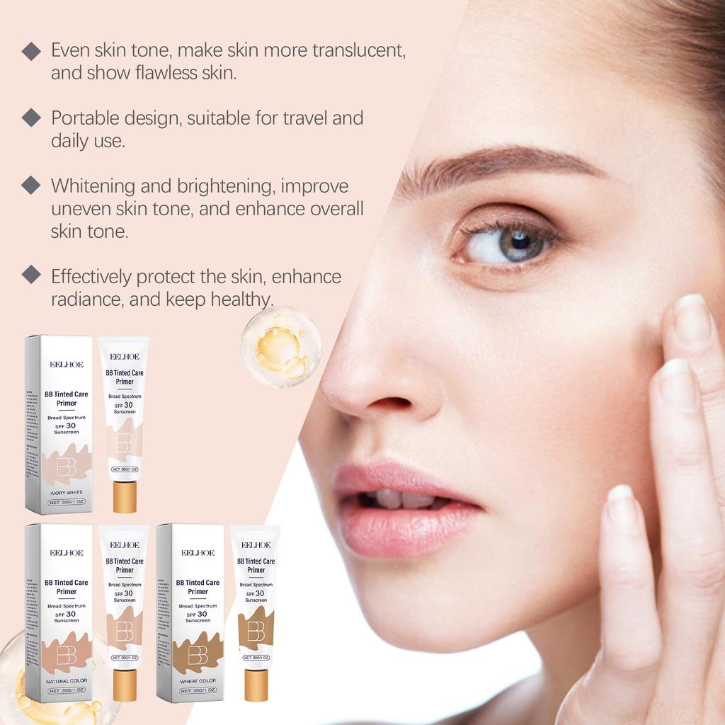 EELHOE BB Cream Makeup Foundation Full Coverage Concealer Waterproof Sunscreen Spf 30 Skin Glow Products Brightening Face Primer