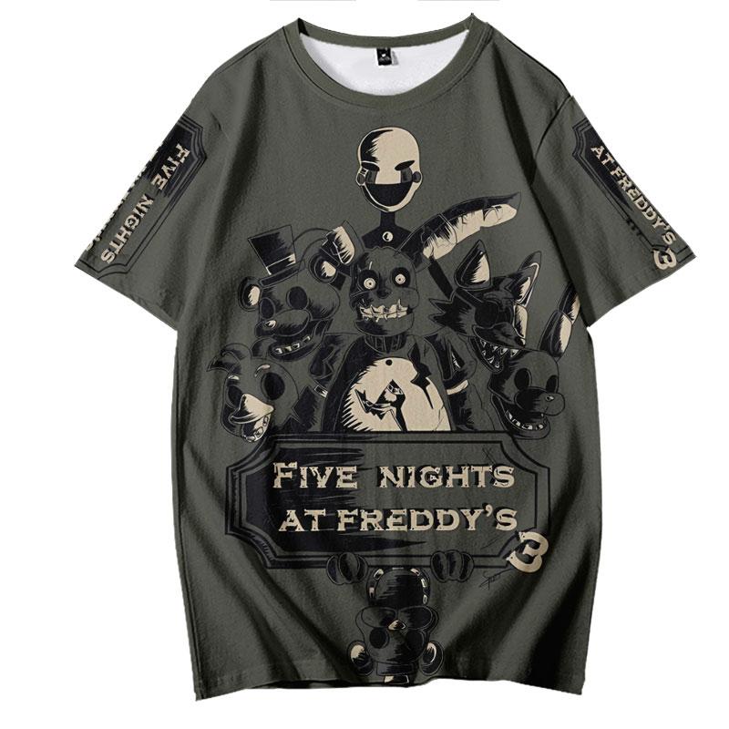 Summer Clothing Fitness Five Nights At Freddy's O Neck Anime Woman Man T-shirt for Men T-shirts Tops