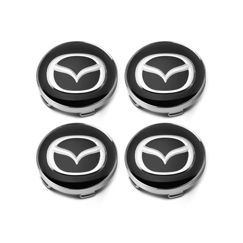 4PCS 60mm Car Wheel Center Hub Caps Cover For Mazda 2 3 5 6 323 626 Cx3 Cx5 CX30 RX8 MX5 Atenza Axela Emblem Auto Accessories