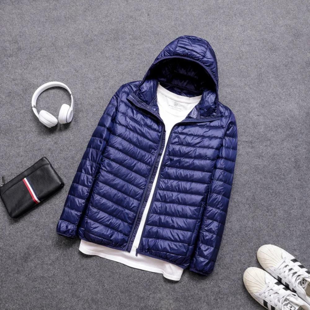 Down Jacket Men Ultra Lightweight Packable Water and Wind-Resistant Breathable Coat Big Size Hoodies Jackets