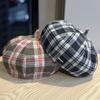 Britischer Stil Baskenmütze Damen Neuer Stil Schiebermütze Damen Herbst und Winter Warm und Stilvoll Achteckige Mütze