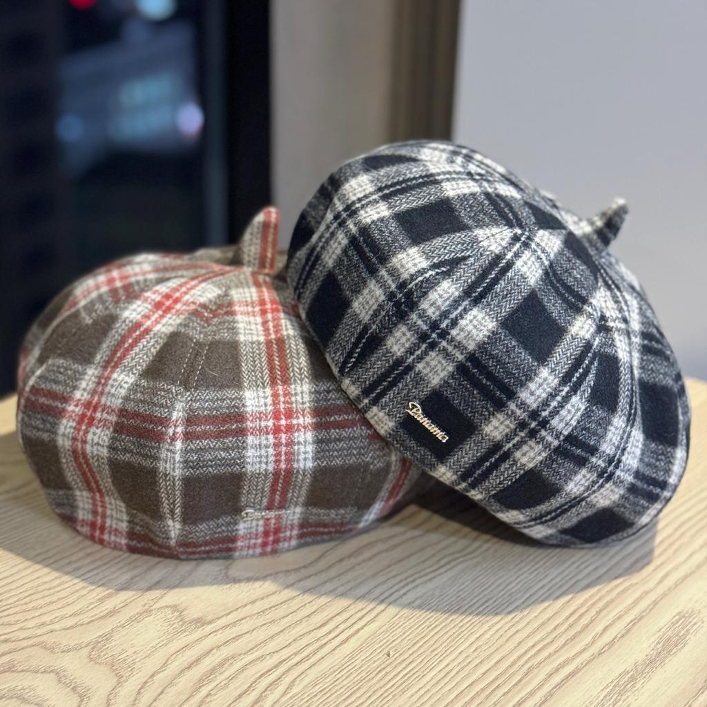 Britischer Stil Baskenmütze Damen Neuer Stil Schiebermütze Damen Herbst und Winter Warm und Stilvoll Achteckige Mütze