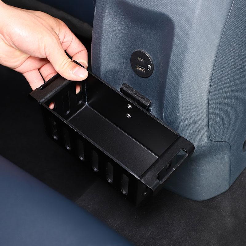 For Ford Maverick 22-23 Aluminum Alloy Black/Blue Car Back Row Expand Cup Holder Storage Basket Water Cup Holders Car