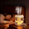 Intelligent 3-Spray Humidifier - 2L Large Capacity Water Tank, Warm Night Light, Waterless Protection, 4-Speed Mist Adjustment