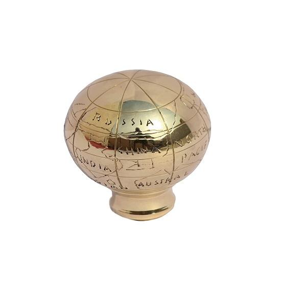 Brass Globe Wooden Walking Sticks Holding Handmade