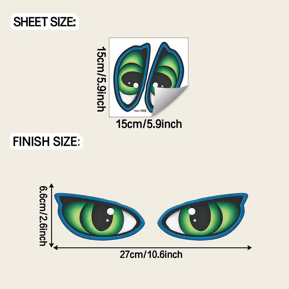 

Креативные зеленые наклейки на автомобиль «кошачий глаз», наклейки на стекло и наклейки для украшения электромобилей