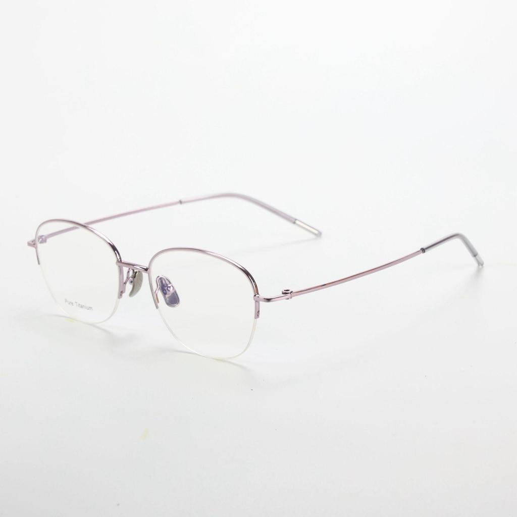 M6716S Unisex Retro Semi-Rimless Pure Titanium Eyeglass Frame - Prescription-Ready