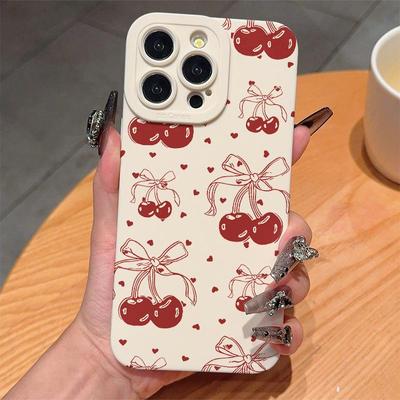 Capa Mole de Flor de Cerejeira para iPhone 11-15/14 Pro Max